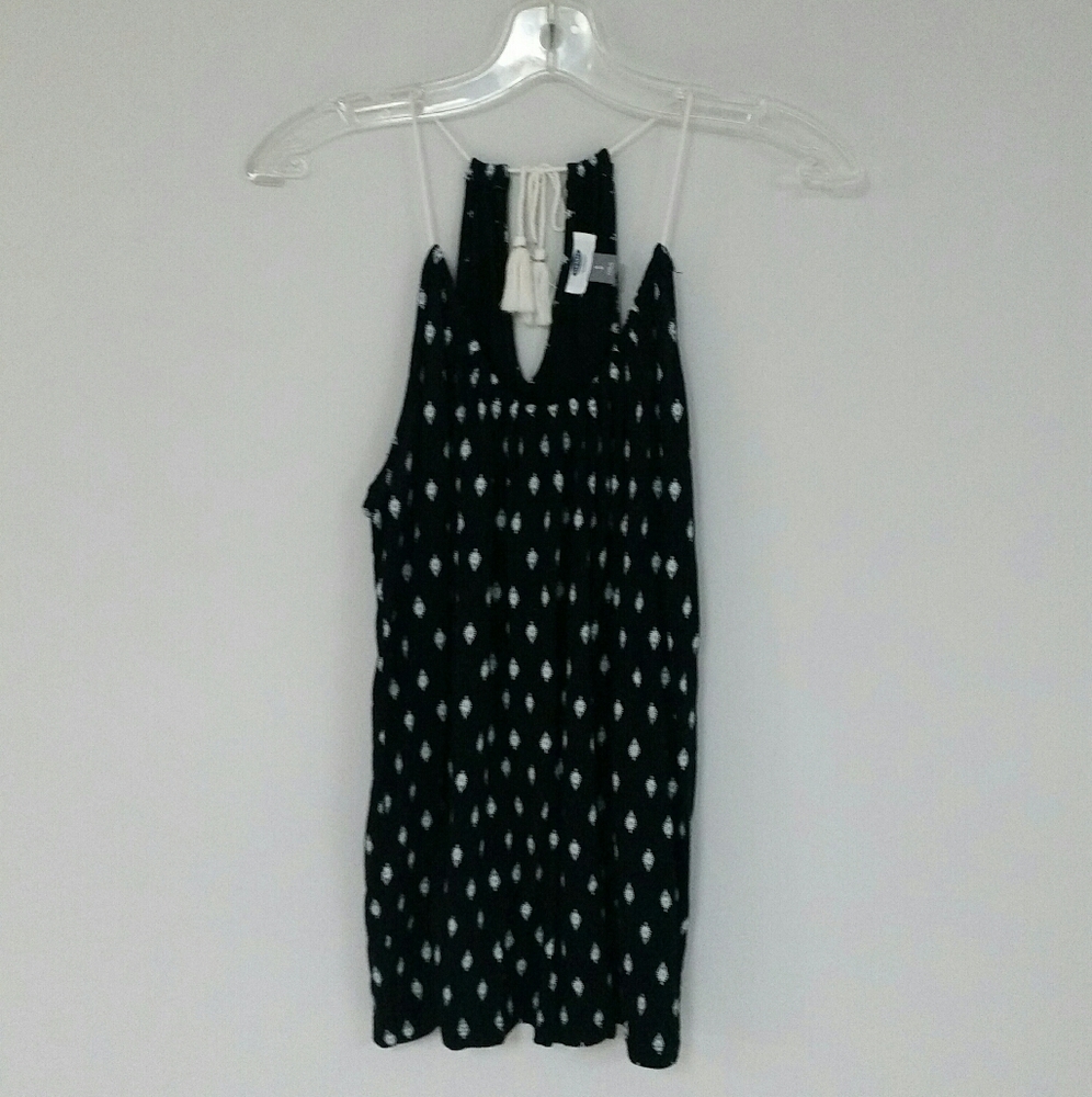 Old Navy Bohemian Black White Summer Shirt